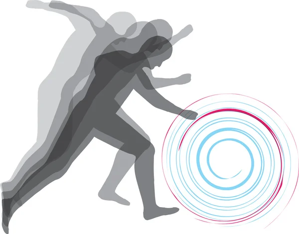 Running men illustration — Stock Vector