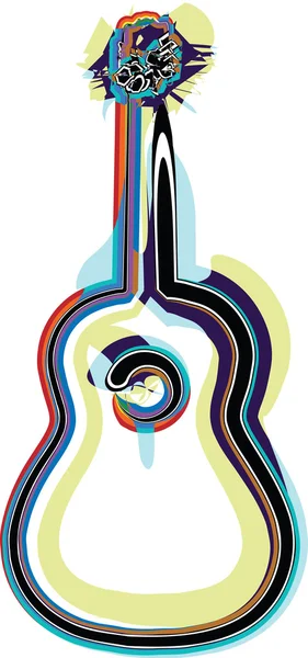 Ilustración de guitarra abstracta — Vector de stock