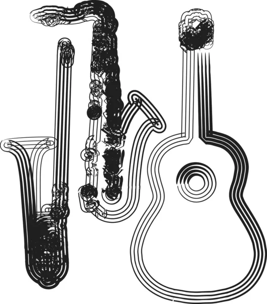 Vektor-Illustration für Musikinstrumente — Stockvektor