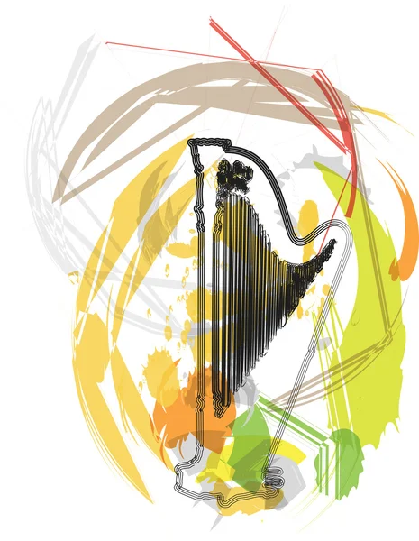 Abstracte harp illustratie — Stockvector