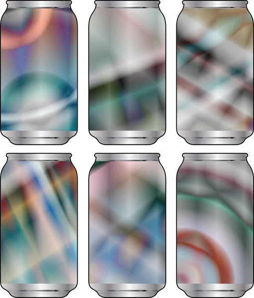 Aluminiumverpackungen für Getränke mit coolem Design. editierbare Vektorabbildung — Stockvektor