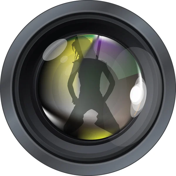 Professional photo lens. Editable vector illustration — Stock Vector
