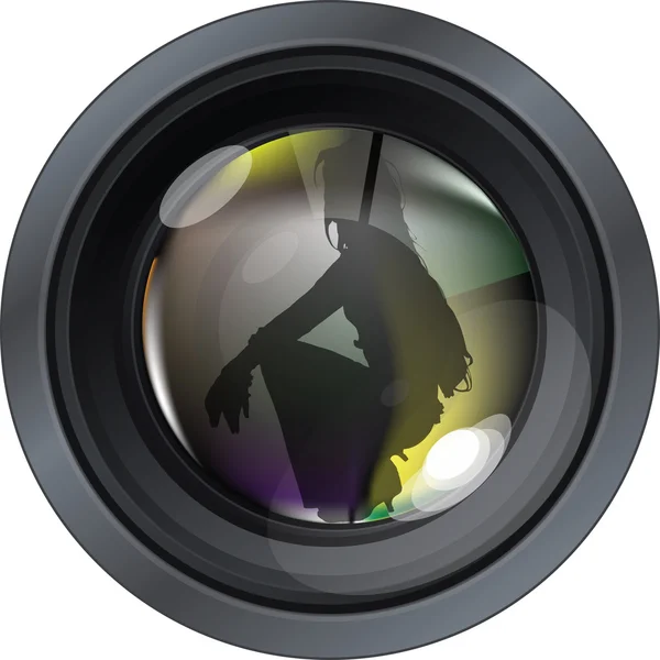 Professional photo lens. Editable vector illustration — Stock Vector