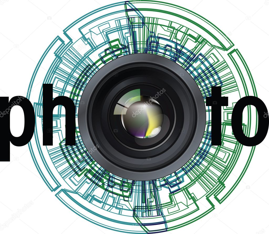 プロの写真レンズ 編集可能なベクトル イラスト ストックベクター C Aroas