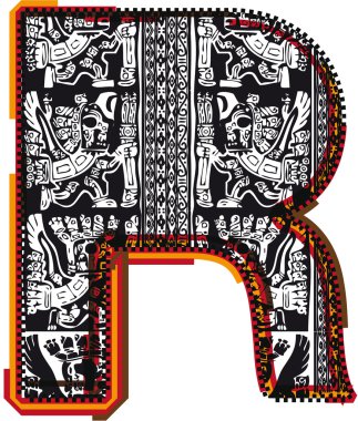 İnkalar font, vektör çizim