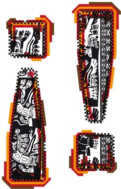 Incas font, vector illustration clipart