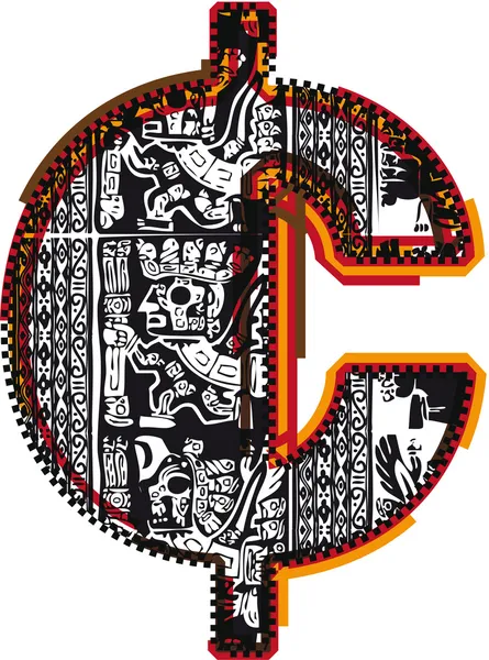 Inca's lettertype, vectorillustratie — Stockvector