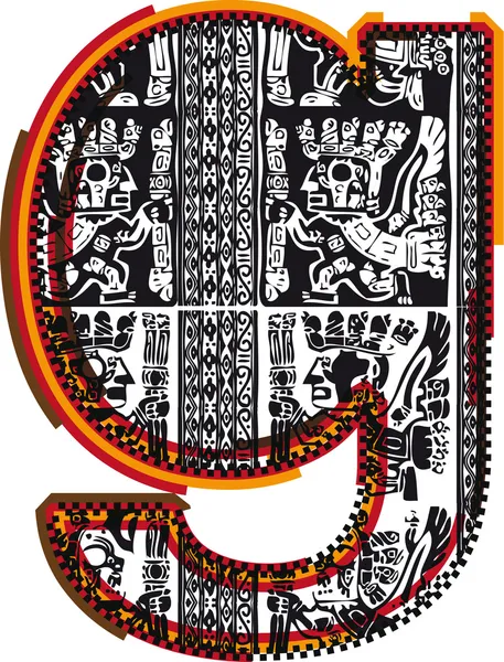 Inkové písmo, vektorové ilustrace — Stockový vektor
