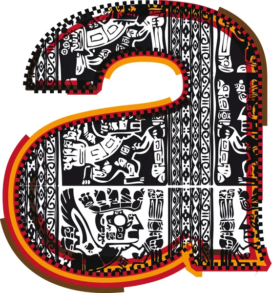 Inca's lettertype, vectorillustratie — Stockvector