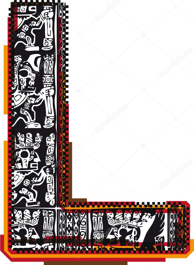 Incas font, vector illustration
