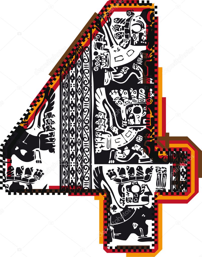 Incas font, vector illustration