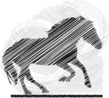 robot resmi soyut atlar. vektör çizim