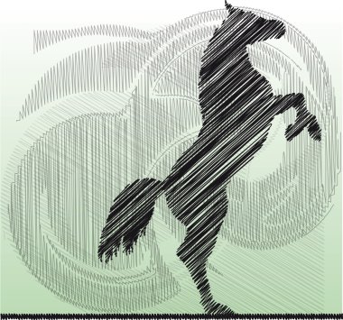 Sketch of abstract horses. Vector illustration clipart