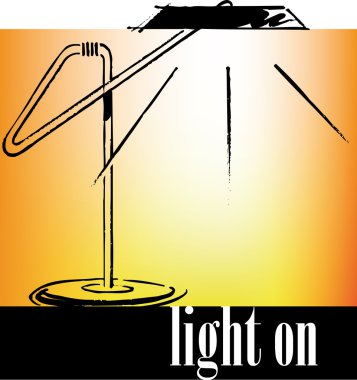 Drawing of an office lamp. Vector Illustration clipart