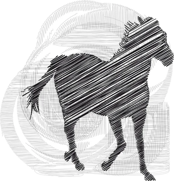 Skizze abstrakter Pferde. Vektorillustration — Stockvektor