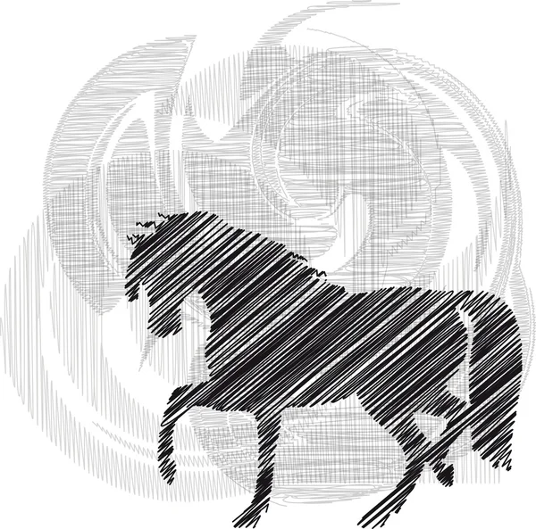 Esboço de cavalos abstratos. Ilustração vetorial — Vetor de Stock