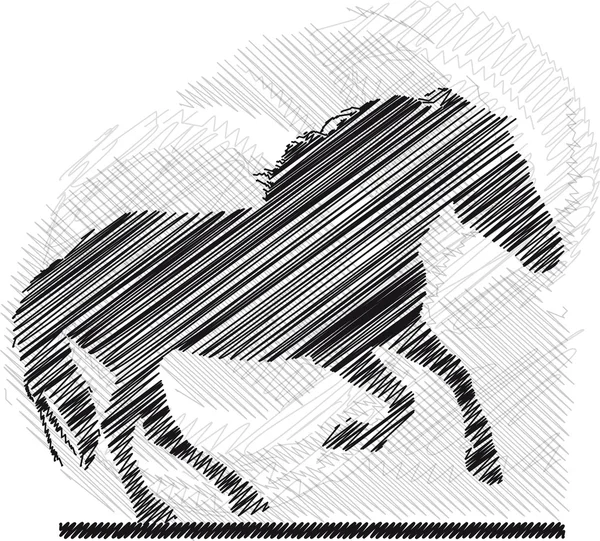 抽象马的草绘。矢量插画 — 图库矢量图片