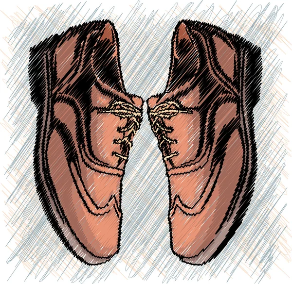 Adamın ayakkabılarına kahverengi. Vektör çizim — Stok Vektör