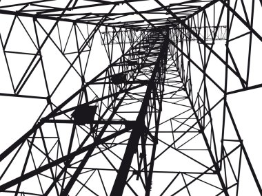 Abstract Electrical tower illustration clipart