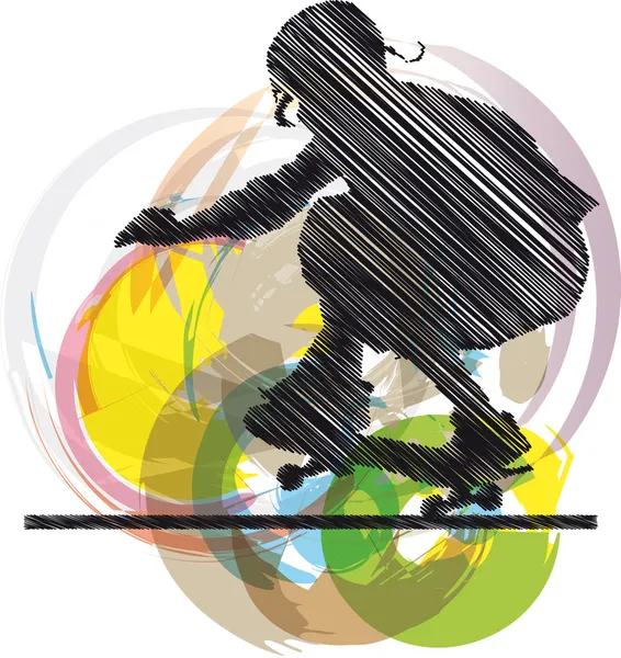 Skater illustratie. vectorillustratie — Stockvector