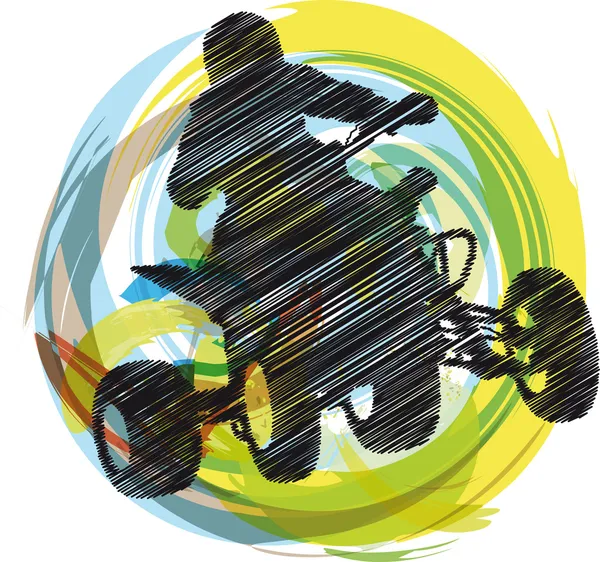 Bosquejo de Sportsman montando quad bike. Ilustración vectorial — Archivo Imágenes Vectoriales