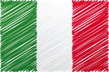 İtalyan bayrağı, vektör illüstrasyonu
