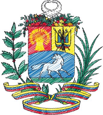 Coat of arms, Venezuela, vector illustration clipart