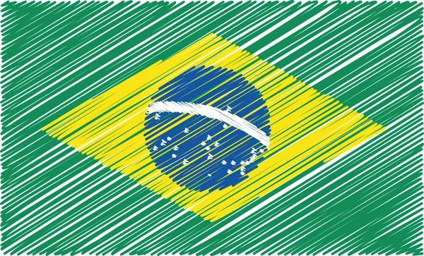 Braziliaanse vlag, vectorillustratie — Stockvector