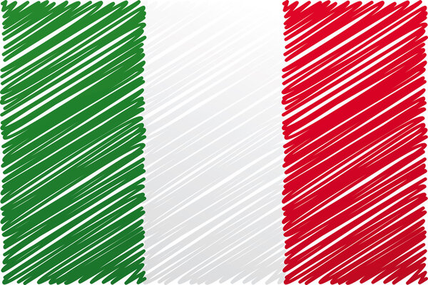 Italian flag, vector illustration