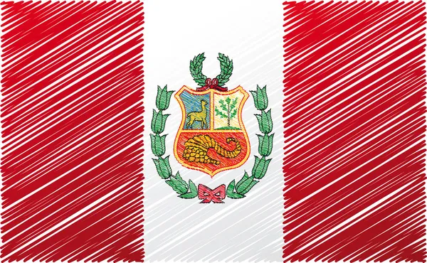 Bandera peruana, ilustración vectorial — Vector de stock