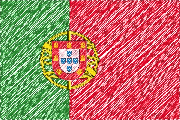 Portugal vlag, vector illustratie — Stockvector