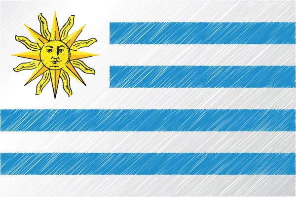 Bandeira do Uruguai, ilustração vetorial — Vetor de Stock