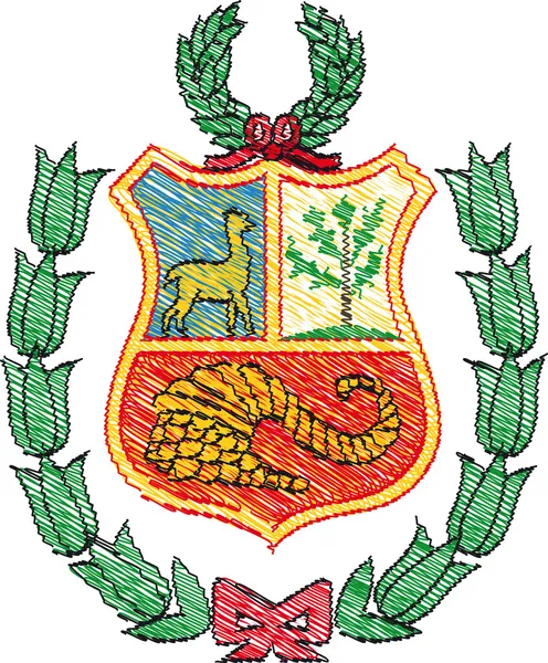 Escudo de armas peruano, ilustración vectorial — Archivo Imágenes Vectoriales