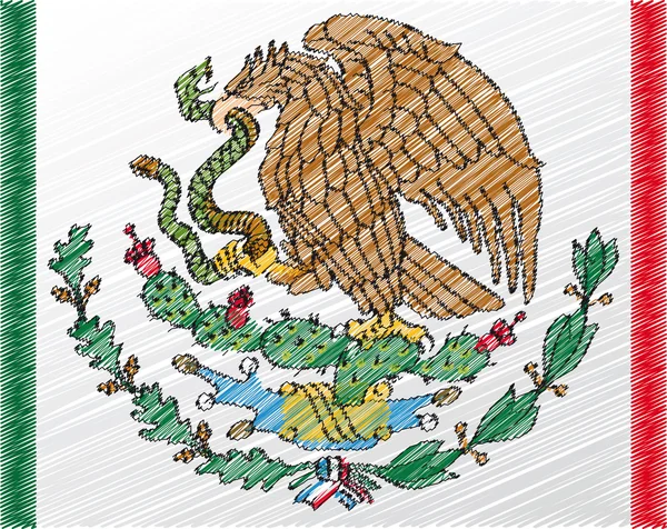 Εικονογράφηση φορέας εθνόσημο, Μεξικό, — Διανυσματικό Αρχείο