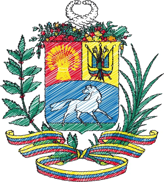 Ilustracja wektorowa herbu, Wenezuela, — Wektor stockowy