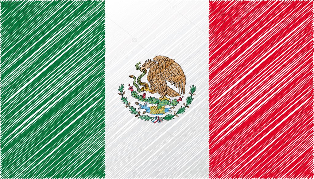 Mexico flag, vector illustration