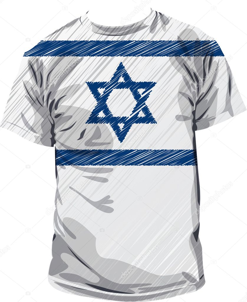Israel tee, vector illustration