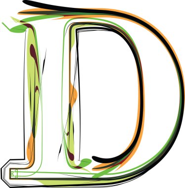 Organik font illüstrasyon. vektör çizim