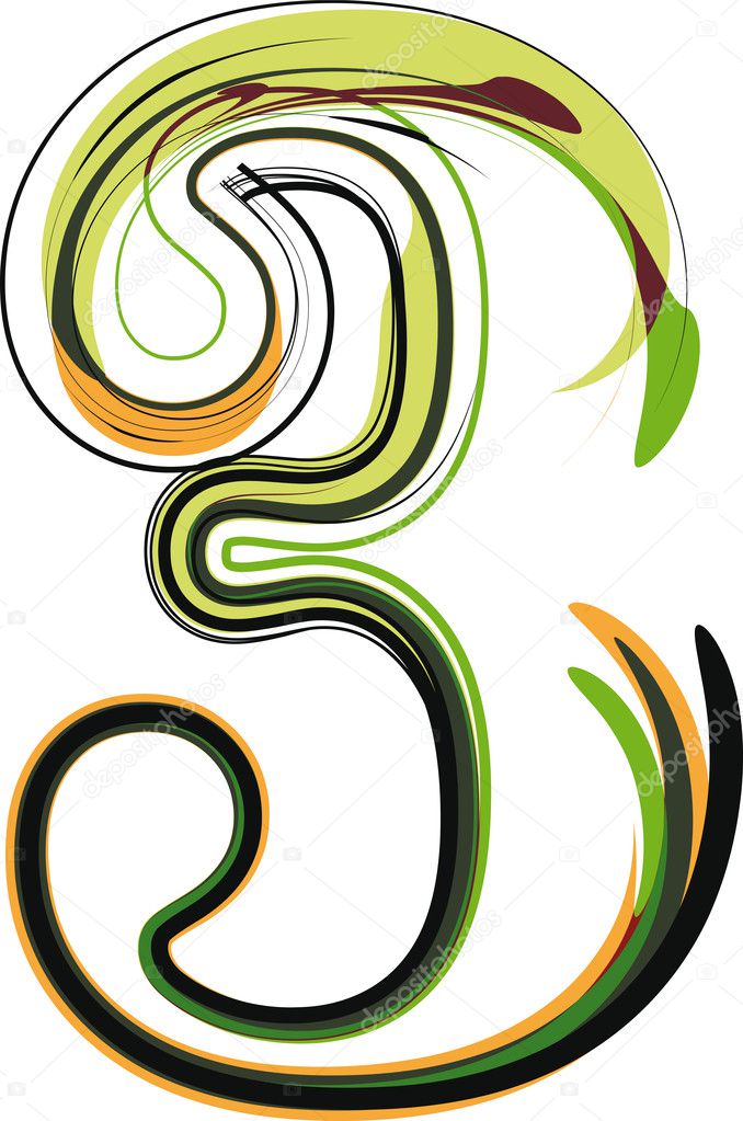 Organic Font illustration. Vector illustration