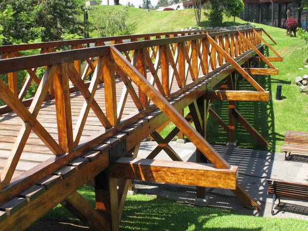 Hängebrücke im Wald entlang des Trekkis — Stockfoto