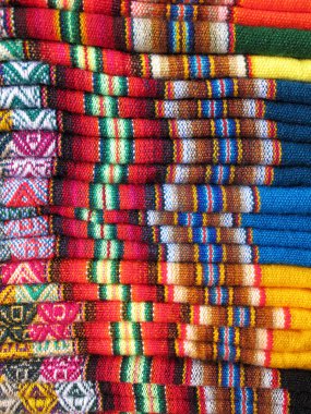 South America Indian woven fabrics clipart