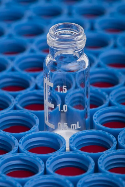 Chromatographic vial and caps — Stock Photo, Image