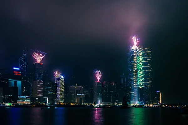 Hong Kong에서 2012 새 해 축 하 스톡 이미지