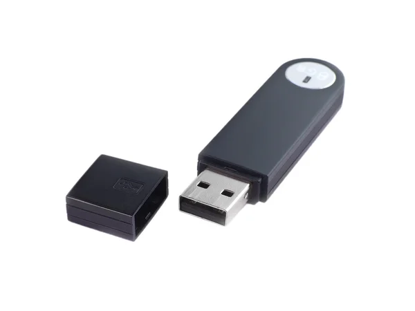 Cartão USB preto isolado — Fotografia de Stock