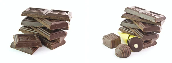 Il cioccolato isolato e dolci — Foto Stock