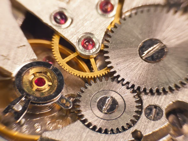 Macro photo of the mechanism of a watch — Stock Photo, Image