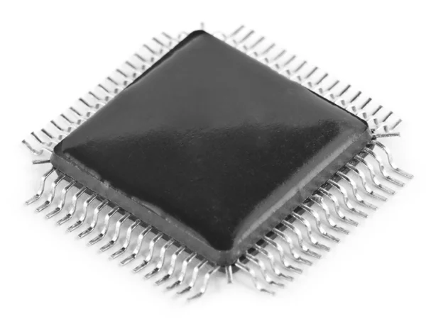 Isolierter schwarzer Mikrochip — Stockfoto