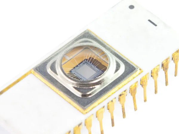 Isolated white microchip — Stock Photo, Image