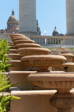 merdiven, palau nacional Barcelona, İspanya.