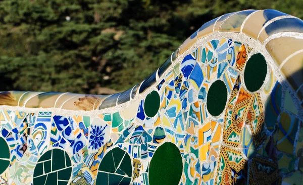 stock image Parc Guell bench detail